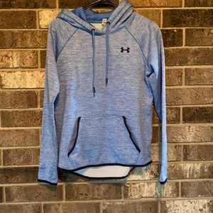 Under Armour Heather Blue Loose Fit Cold Gear Hoodie Sweatshirt Fleece S
